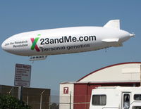 N704LZ @ KOAK - Moffett Field, CA-based 2008 Zlt Zeppelin Luftschifftechnik LZ N07-100 with X23andMe.com personal genetics Join the research Revolution titles - by Steve Nation