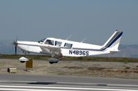 N4896S @ KSQL - Locally-based 1971 Piper PA-32-300 holding for touchdown - by Steve Nation