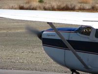 N5069H @ KSQL - Locally-based 1975 Cesna 172M (close-up Superhaw titles) - by Steve Nation
