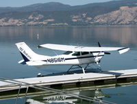 N8516M - Float-equipped 1970 Cessna 182N '182 Sealane' @ Lakeport, CA boat docks (Clear Lake Splash-In) - by Steve Nation