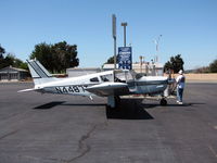 N4487T @ EDU - Locally-based 1972 Piper PA-28R-200 at UC Davis gas pump ($4.16 a gallon) - by Steve Nation