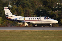 N857AA @ ORF - JV Service LLC's 2000 Cessna 550B Citation Bravo N857AA rolling out on RWY 23 after arrival from Morristown Municipal (KMMU) - Morristown, NJ.