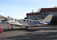 N66853 @ KSAC - Is this a sharp paint job or what? Bakersfield Air Charter 1983 Beech 58 visting KSAC - by Steve Nation