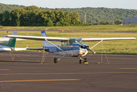N64530 @ JVU - A vintage Skyhawk enjoys the serene summer sunset. - by Daniel L. Berek