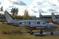 SE-GBO @ ESKN - Piper Navajo parked at Nyköping Skavsta airport, Sweden - by Henk van Capelle