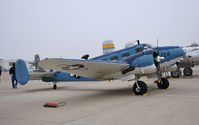 N4207 @ KMAF - Photo Reconaissance version of the military Twin Beech on th static ramp during Airsho 09. - by TorchBCT