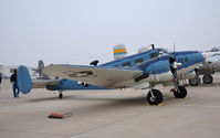 N4207 @ KMAF - Photo Reconaissance version of the military Twin Beech on th static ramp during Airsho 09. - by TorchBCT