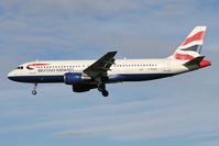 G-BUSB @ EGNT - Airbus A320-111 on approach to Rwy 25 at Newcastle Airport. - by Malcolm Clarke