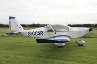 G-CCSR @ FISHBURN - AEROTECHNIK EV-97A EUROSTAR. Curious 'mirror image' tail logo! At Fishburn Airfield, Co Durham, UK in 2008. - by Malcolm Clarke