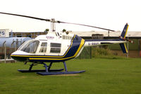 G-BBUY @ EGTC - Bell 206B. At Cranfield Airfield, Beds, UK in 1987. - by Malcolm Clarke