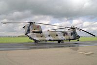 ZA714 @ EGUY - B-V Chinook HC.2. Flown by RAF No 7 Sqn based at Odiham and seen at RAF Wytons Photocall in 1989 to celebrate 40 years of the Canberra in service. - by Malcolm Clarke