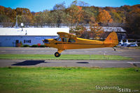 N70721 @ 7B9 - J3 Cub on short final, Ellington, CT. - by Dave G