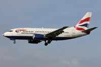 G-GFFH @ EGNT - Boeing 737-5H6. On approach to Rwy 25 at Newcastle Airport. - by Malcolm Clarke