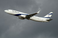 4X-EKP @ EBBR - Flight LY334 is taking off from rwy 25R
