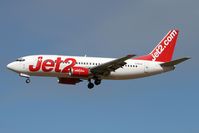 G-CELO @ EGNT - Boeing 737-33A. On approach to Rwy 25 at Newcastle Airport. - by Malcolm Clarke
