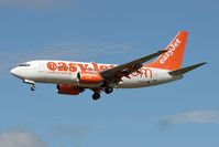 G-EZJG @ EGNT - Boeing 737-73V. On approach to Rwy 25 at Newcastle Airport. - by Malcolm Clarke