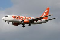 G-EZJP @ EGNT - Boeing 737-73V. On approach to Rwy 25 at Newcastle Airport. - by Malcolm Clarke