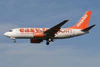 G-EZJB @ EGNT - Boeing 737-73V on approach to Rwy 25 at Newcastle Airport. - by Malcolm Clarke