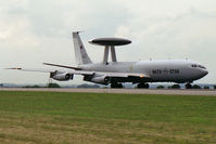 LX-N90443 @ EGDM - Boeing E-3A Sentry. In less than ideal weather conditions at Boscombe's Battle of Britain Air Show in 1990. - by Malcolm Clarke