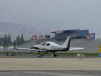 N521GS @ POC - Awaiting clearence for take off on runaway 26L - by Helicopterfriend