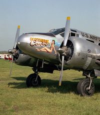 G-BSZC @ EGSX - Beech C45H Expeditor at North Weald Airfield in 1992. - by Malcolm Clarke