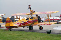N707TJ @ EGCN - Boeing A75N1 at RAF Finningley Air Show in 1992 - by Malcolm Clarke