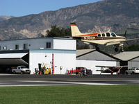 N361DM @ SZP - 1975 Beech A36 BONANZA, Continental IO-520-BA 285 Hp, tri-blade prop, flaps landing Rwy 04 - by Doug Robertson