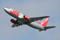 G-CELX @ EGNT - Boeing 737-377 on take-off at Newcastle, UK. - by Malcolm Clarke