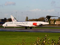 OY-KHE @ EGCC - Scandinavian Airlines - by Chris Hall