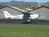N8302X @ SZP - 1961 Cessna 172B, Continental O-300 145 Hp, landing Rwy 04 - by Doug Robertson