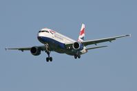 G-BUSG @ EGNT - Airbus A320-211. On approach to Rwy 25 at Newcastle Airport. - by Malcolm Clarke