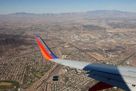 N257WN @ LAS - Onboard Southwest Airlines N257WN, Flight 1045 from LAX, as we descend and turn our base leg to RWY 25L for landing at Las Vegas McCarran Int'l (KLAS).