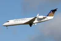D-ACRN @ EGNT - Canadair CL-600-2B19 Regional Jet CRJ-200LR on approach to rwy 25 at Newcastle Airport, UK. - by Malcolm Clarke