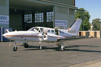 N422GC @ EGTC - Cessna 421C Golden Eagle at Cranfield Airport, UK in 1987. - by Malcolm Clarke