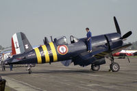 N1337A @ EGTC - Vought F4U-7 at Cranfield Airport in 1987. As 133722, French Navy. - by Malcolm Clarke