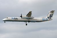 G-JECI @ EGNT - De Havilland Canada DHC-8-402Q Dash 8 on approach to rwy 25 at Newcastle Airport, UK. - by Malcolm Clarke