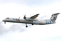 G-ECOD @ EGNT - De Havilland Canada DHC-8-402Q Dash 8 on approach to rwy 25 at Newcastle Airport, UK. - by Malcolm Clarke