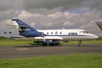 N907FR @ EGUY - Dassault Falcon (Mystere) 20DC.  At the Canberra 40th Anniversary Celebration Photocall at RAF Wyton in 1989 - by Malcolm Clarke