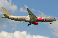 A9C-KB @ EGLL - Short final to 09L at Heathrow. - by MikeP