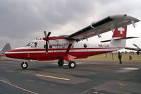 HB-LID @ EGDM - De Havilland Canada DHC-6-300 Twin Otter at the Battle of Britain Airshow, A&AEE, Boscombe Down in 1990. - by Malcolm Clarke
