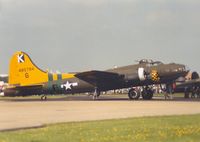 G-BEDF @ MHZ - B-17G Flying Fortress preparing to demonstrate at the 1988 Mildenhall Air Fete. - by Peter Nicholson