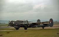 WR965 @ EGQS - Shackleton AEW.2 of 8 Squadron taxying to the active runway at Lossiemouth in May 1983. - by Peter Nicholson