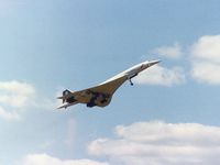 G-BOAF @ EGVA - British Airways Concorde performing a fly-past at the 1995 Intnl Air Tattoo at RAF Fairford. - by Peter Nicholson