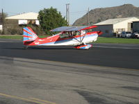 N5047L @ SZP - 1979 Bellanca 8KCAB SUPER DECATHLON, Lycoming AEIO-360 180 Hp, taking the active at dusk - by Doug Robertson