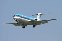 PH-KZM @ EGNT - Fokker 70 (F-28-0070) on approach to rwy 25 at Newcastle Airport, UK. - by Malcolm Clarke