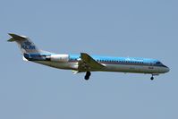 PH-OFE @ EGNT - Fokker 100 (F-28-0100) on approach to rwy 07 at Newcastle Airport, UK. - by Malcolm Clarke