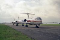 PH-ZCM @ EGTC - Fokker 100 (F-28-0100). In store at Cranfield after the collapse of Air Europe in 1991. - by Malcolm Clarke