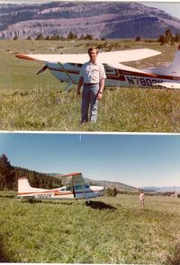N7802K @ GTF - On mountain meadow near Great Falls Montana - by Edward Anderson 509-994-2557, first owner of plane
