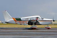G-BHFK @ EGBP - Piper PA-28-151 Cherokee Warrior [28-7615088] Kemble~G 10/07/2004. Seen at the PFA Fly in 2004 Kemble UK. - by Ray Barber