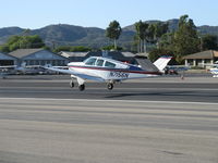 N7156N @ SZP - 1968 Beech V35A BONANZA, Continental IO-520-B 285 Hp, landing Rwy 22 - by Doug Robertson